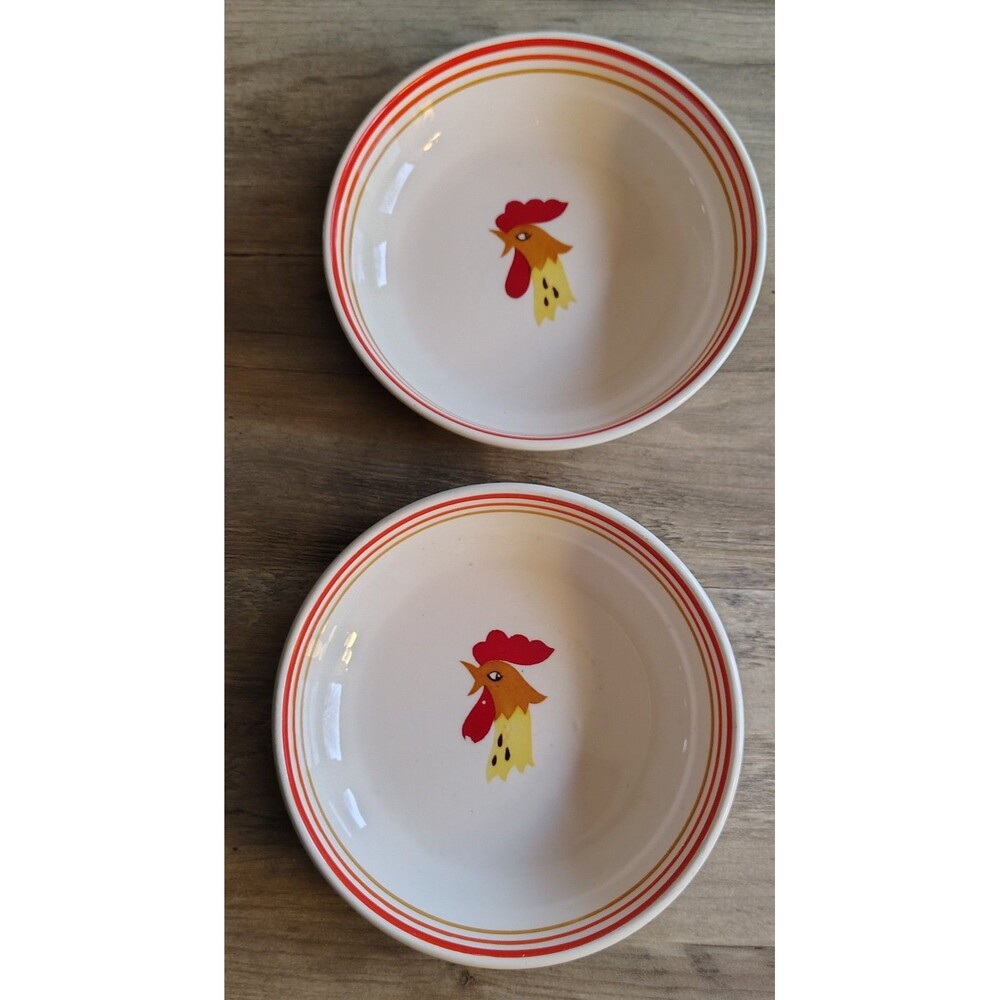 Set Of 2 Vtg 1962 Holt Howard Rooster Bowls Farmhouse Collectible Cottagecore